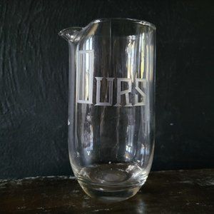 Small Vintage "Ours" Glass Martini Pitcher, Vintage Barware